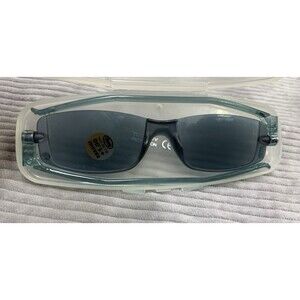 Nannini Compact Folding Reading Sunglasses +1.00 Teal Blue UV Italy w/ Case